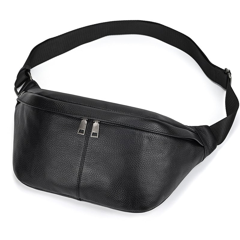 Мъжка кожена чанта за кръст с голям капацитет, първокласна телешка кожа, устойчива на износване, уличен стил