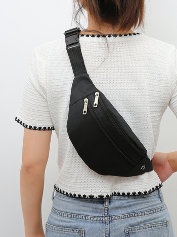 Menglu Γυναικεία αδιάβροχη τσάντα μέσης με ιμάντα crossbody και οπή για ακουστικά — Oxford ύφασμα, επένδυση νάιλον, καθημερινή χρήση σε εξωτερικούς χώρους, Άνοιξη 2024