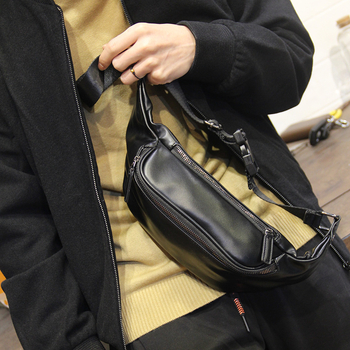 Мъжка чанта за гърди от синтетична кожа, стил без пол, PU подплата, пролет 2024, за пътуване и свободно време