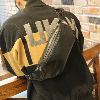 Мъжка чанта за гърди от синтетична кожа, стил без пол, PU подплата, пролет 2024, за пътуване и свободно време