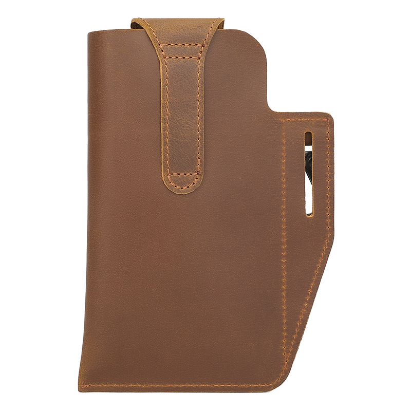 Vyriška odinė telefono rankinė, taktine juosmens rankine, vertikalios kvadratinės formos, raktų kišenė, modelis 8467.