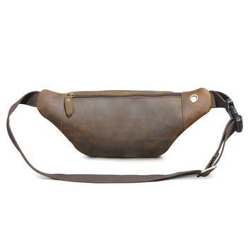 Мъжка чанта за гърдите и талията, модел 383 – кожа от първи слой, износоустойчива, против кражба, против разрязване; за свободно време