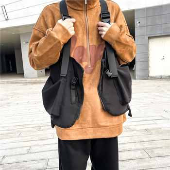 Ανδρικό φοριόμενο σακίδιο-γιλέκο με πολλαπλά τσεπάκια (Ύφασμα κανβάς; Κυρτή ιμάντας ώμου; Για ορειβασία, πεζοπορία, ποδηλασία; Εσωτερική επένδυση από νάιλον)