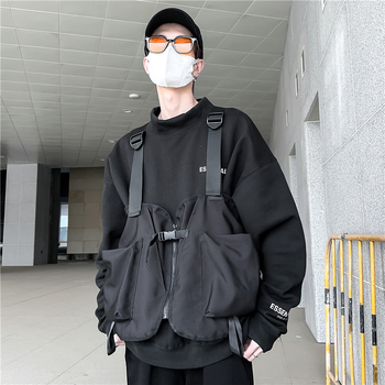 Ανδρικό φοριόμενο σακίδιο-γιλέκο με πολλαπλά τσεπάκια (Ύφασμα κανβάς; Κυρτή ιμάντας ώμου; Για ορειβασία, πεζοπορία, ποδηλασία; Εσωτερική επένδυση από νάιλον)