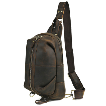 Мъжка чанта през рамо от естествена кожа, кравешка кожа, износоустойчива, едноцветен дизайн, подплата полиестер-памук