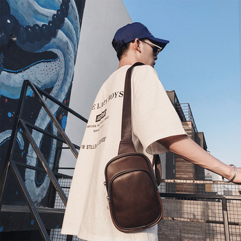 Мъжка чанта PU кожа, през рамо, уличен стил, ултра лека, подплата полиестер