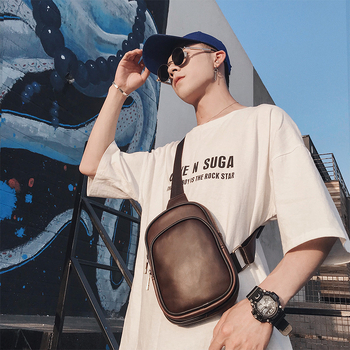 Мъжка чанта PU кожа, през рамо, уличен стил, ултра лека, подплата полиестер