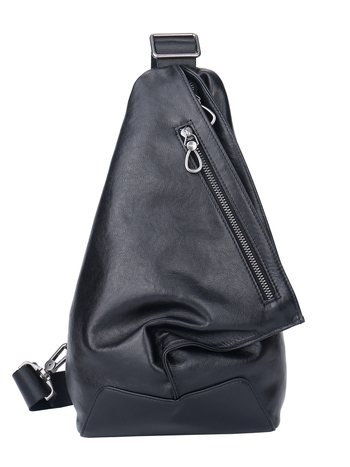 Мъжка гръдна чанта от естествена кожа – уличен стил, мултиразделна чанта за през рамо, първи слой телешка кожа, подплата от полиестер