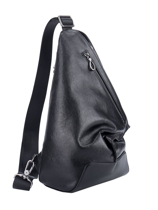 Мъжка гръдна чанта от естествена кожа – уличен стил, мултиразделна чанта за през рамо, първи слой телешка кожа, подплата от полиестер