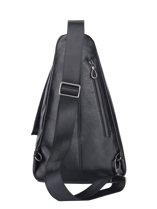 Мъжка гръдна чанта от естествена кожа – уличен стил, мултиразделна чанта за през рамо, първи слой телешка кожа, подплата от полиестер