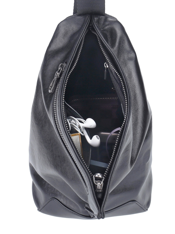 Мъжка гръдна чанта от естествена кожа – уличен стил, мултиразделна чанта за през рамо, първи слой телешка кожа, подплата от полиестер