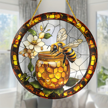 RY Ακρυλικό Φωτιστικό με Σχέδιο Κυψέλης και Μέλισσας – Εκτύπωση