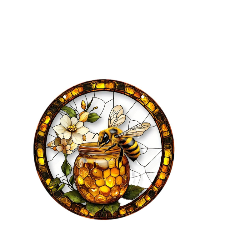 RY Ακρυλικό Φωτιστικό με Σχέδιο Κυψέλης και Μέλισσας – Εκτύπωση