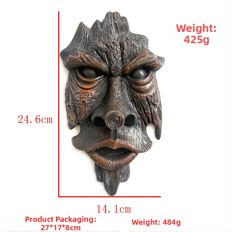 Подвесна скулптура Зелен човек от смола Bindian — градински декор, категория: подвес, материал: смола