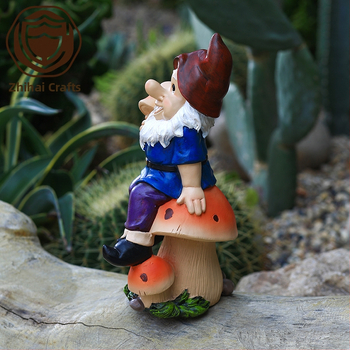 Νάνος κήπου με μοτίβο μανιταριού — Zhihai Crafts, ρητίνη, διακόσμηση εξωτερικού χώρου, κατάλληλο δώρο για γενέθλια