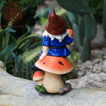 Νάνος κήπου με μοτίβο μανιταριού — Zhihai Crafts, ρητίνη, διακόσμηση εξωτερικού χώρου, κατάλληλο δώρο για γενέθλια