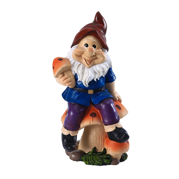 Νάνος κήπου με μοτίβο μανιταριού — Zhihai Crafts, ρητίνη, διακόσμηση εξωτερικού χώρου, κατάλληλο δώρο για γενέθλια