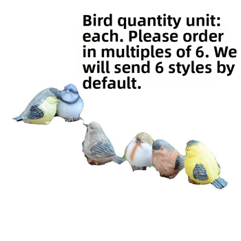 Dragon Show Διακοσμητικά από ρητίνη με πουλιά για τον κήπο – έξι ρεαλιστικά πουλιά, μοντέρνο μινιμαλιστικό στυλ, βαμμένη επιφάνεια