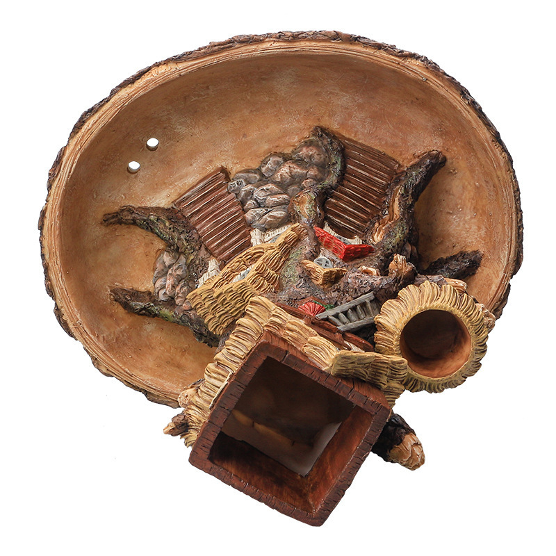 Γλάστρα σε σχήμα σπιτιού δέντρου για παχύφυτα από φυσική ρητίνη — παραδοσιακός σχεδιασμός, επεξεργασία ρητίνης, Polka dot life