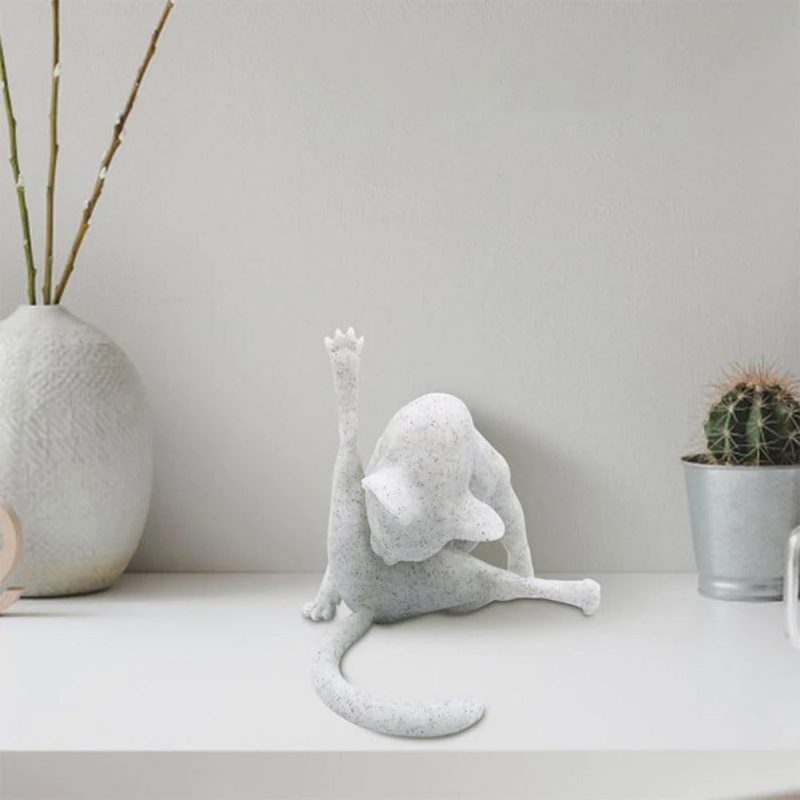 Smiješna mačja figurica, skulptura od smole, moderni minimalistički dizajn, pogodan poklon