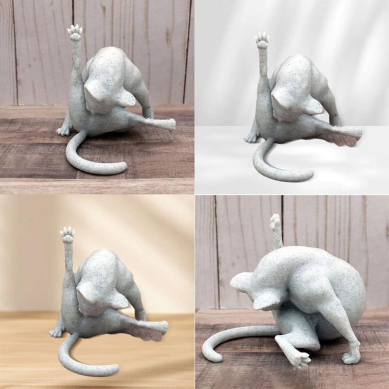 Smiješna mačja figurica, skulptura od smole, moderni minimalistički dizajn, pogodan poklon