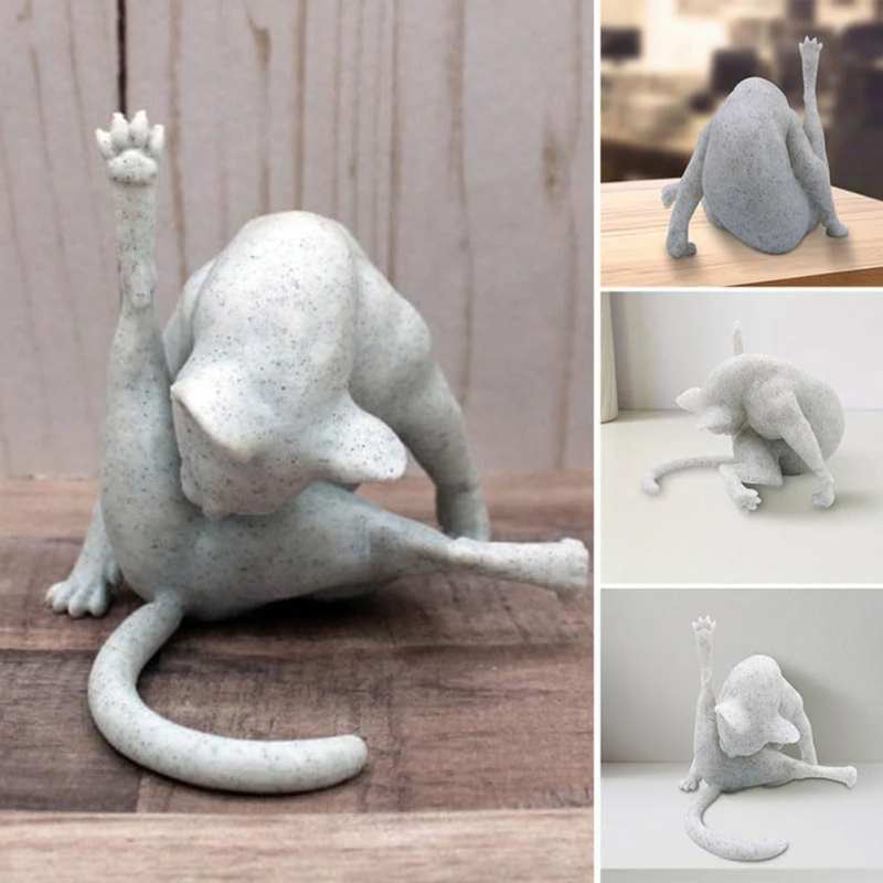 Smiješna mačja figurica, skulptura od smole, moderni minimalistički dizajn, pogodan poklon