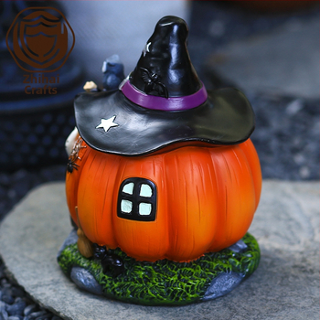 Pumpkin House Ornament – Ρητίνη Κατασκευή, Στυλ All Saints, Δώρο για Halloween