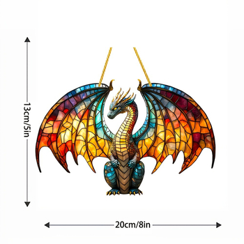 Δρακομορφική ακρυλική κρεμαστή διακόσμηση που αιχμαλωτίζει το φως; Υλικό: Ακρυλικό; Διαδικασία: Γλυπτική, Εκτύπωση, Ημι-χειροκίνητη και Ημι-μηχανοκίνητη επεξεργασία; Ιδανικό δώρο για γενέθλια, αποφοίτηση και μετακόμιση σε νέο σπίτι
