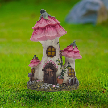Επιτραπέζιο διακοσμητικό κήπου: σπίτάκι μανιταριού, ρετρό στυλ, ρητίνη (Υλικό: συνθετική ρητίνη; Κατηγορία: χειροποίητες ρητινώδεις κατασκευές; Συσκευασία: χαρτοκιβώτιο; Στυλ: μοντέρνο και απλό)