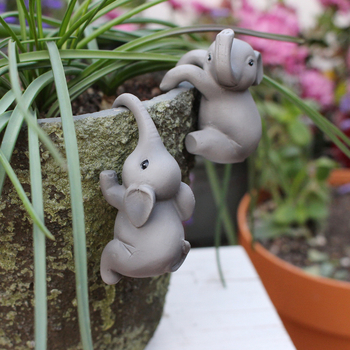 Κρεμαστά διακοσμητικά γλάστρας σε σχήμα ελέφαντα από ρητίνη – Διακόσμηση κήπου, Σετ δύο