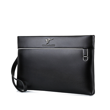 Vīriešu PU ādas clutch somiņa ar rāvējslēdzēju, horizontāla kvadrātiska forma, ietilpība zem 20 L, modelis 515