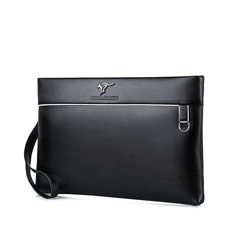 Vīriešu PU ādas clutch somiņa ar rāvējslēdzēju, horizontāla kvadrātiska forma, ietilpība zem 20 L, modelis 515