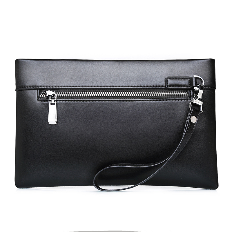 Vīriešu PU ādas clutch somiņa ar rāvējslēdzēju, horizontāla kvadrātiska forma, ietilpība zem 20 L, modelis 515