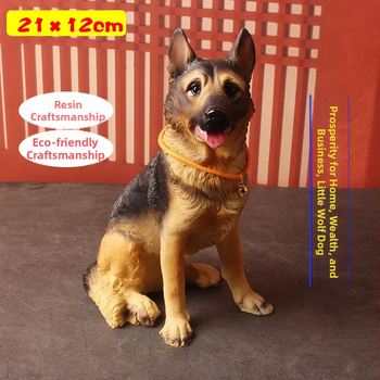 Φιγούρα ρεαλιστικού Γερμανικού Ποιμενικού, διακοσμητικό για μοντέρνο σαλόνι και χολ, γλυκό μοντέλο από ρητίνη, Shenyide μάρκα, αγροτικός στυλ