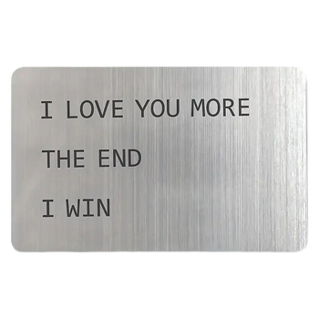 Ατσάλινη κάρτα πορτοφολιού, λαξευμένη με λέιζερ, απλό και μοντέρνο στυλ, ιδανική για τη γιορτή του Αγίου Βαλεντίνου και επετείους