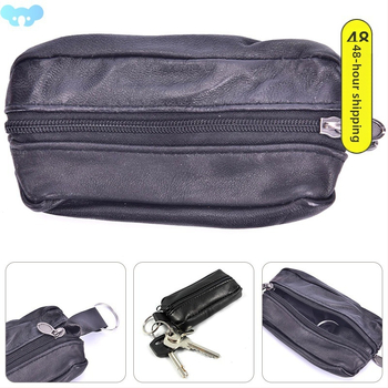 Vyrų automobilio raktų dėklas iš PU odos, monetoms skirta piniginė, minkštas užtrauktukas, unisex stilius, 2018 m. pavasaris