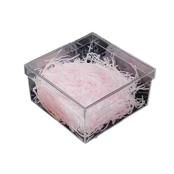 Прозрачна PS подаръчна кутия с двучастен капак, луксозна опаковка за шаферки и шафери