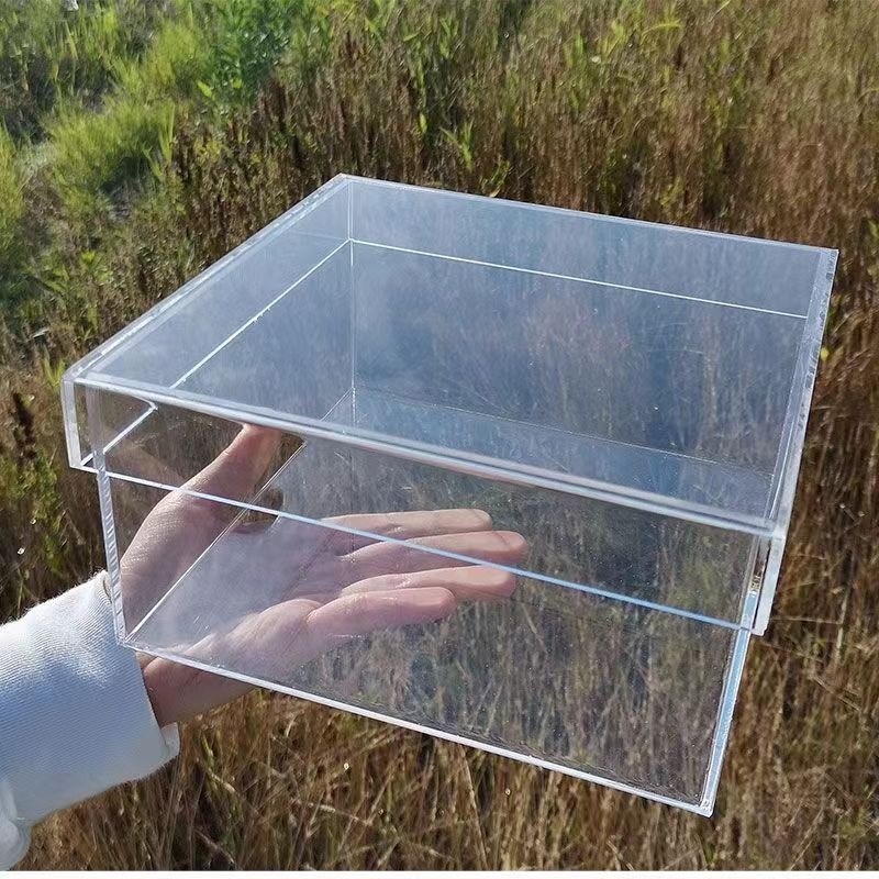 Прозрачна PS подаръчна кутия с двучастен капак, луксозна опаковка за шаферки и шафери