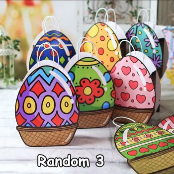 Карикатурна торба за яйца за Великден – хартиена подаръчна торба за деца, без лого, без персонализация