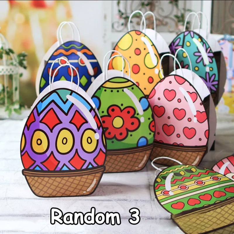 Карикатурна торба за яйца за Великден – хартиена подаръчна торба за деца, без лого, без персонализация