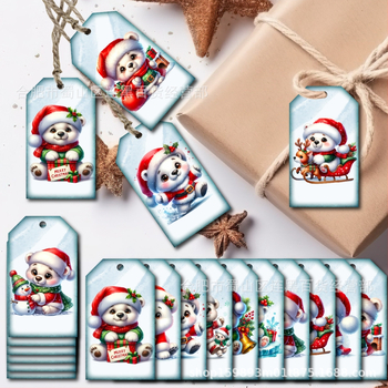 50 ετικέτες δώρου Χριστουγέννων με μοτίβο αρκούδας (Όχι εισαγόμενο; Χωρίς άδεια IP; Χριστούγεννα)