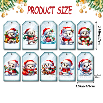 50 ετικέτες δώρου Χριστουγέννων με μοτίβο αρκούδας (Όχι εισαγόμενο; Χωρίς άδεια IP; Χριστούγεννα)