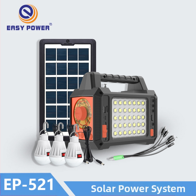 Система за слънчево осветление на открито с аварийно радио с множество честоти, фенерче, Bluetooth възпроизвеждане и енергийно съхранение (EASYPOWER, CE сертификация, захранване: други източници)