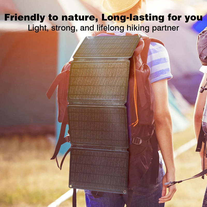 Сгъваема ETFE соларна зарядна платка – 30W, USB и Type-C изход, CE сертифициран