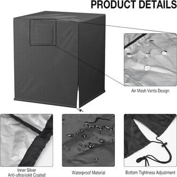 Κάλυμμα εξωτερικού κλιματιστή, τετράγωνος κάθετος σχεδιασμός, Oxford ύφασμα, διαθέσιμη προσαρμογή, μοντέρνο μινιμαλιστικό στυλ