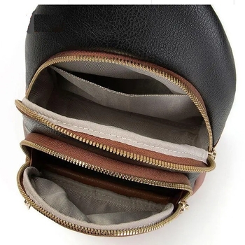 Τσάντα θώρακα ζακάρ με πολλαπλά διαμερίσματα, unisex, PU, κλείσιμο με φερμουάρ, επένδυση πολυεστέρα, εσωτερικοί θήκες για κινητό και ταυτότητα, άνοιξη 2025