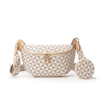 Geantă crossbody, formă gălușă, PU material, curea lată, fermoar, buzunare interioare cu fermoar și buzunar pentru telefon