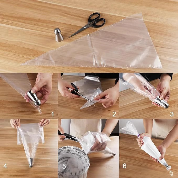 Kremo užpildymo maišelis, vienkartinis, aplinkai draugiškas PO medžiaga, sustiprinta konstrukcija, modernus minimalistinis stilius