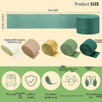 Crepe popieriaus ritinėlių komplektas vestuvėms vietos dekoravimui — dvigubas pakavimas, Nicro Party, medžiaga: popierius, vietos dekoravimo rekvizitai, vestuvės