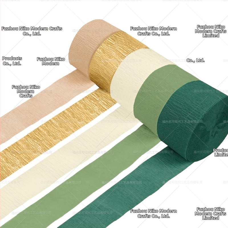 Crepe popieriaus ritinėlių komplektas vestuvėms vietos dekoravimui — dvigubas pakavimas, Nicro Party, medžiaga: popierius, vietos dekoravimo rekvizitai, vestuvės